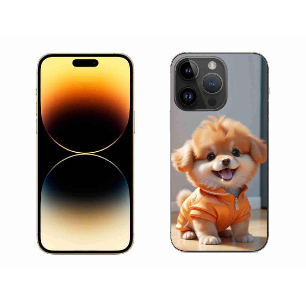 Gelový kryt mmCase na iPhone 14 Pro Max - roztomilý pomeranian v mikině