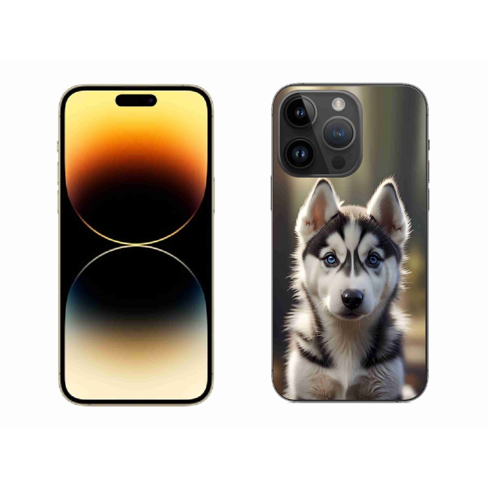 Gelový kryt mmCase na iPhone 14 Pro Max - roztomilý sibiřský husky