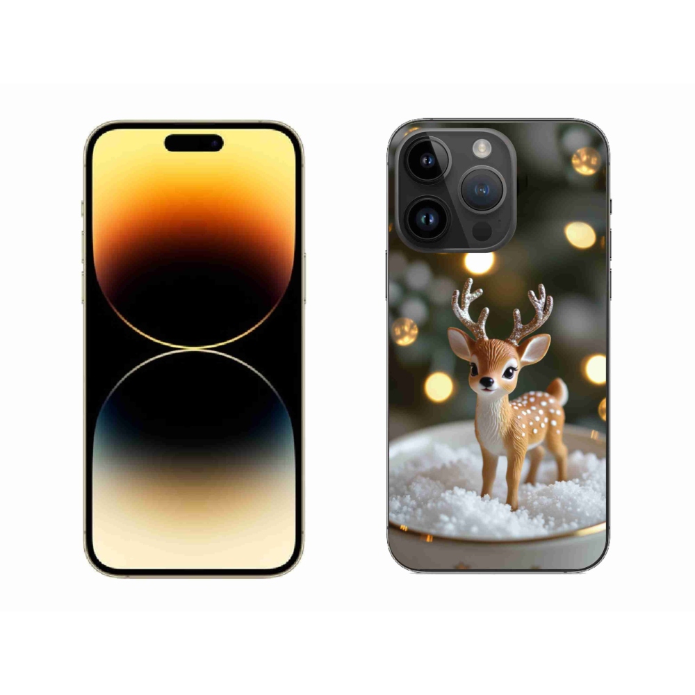 Gelový kryt mmCase na iPhone 14 Pro Max - roztomilý vánoční jelen