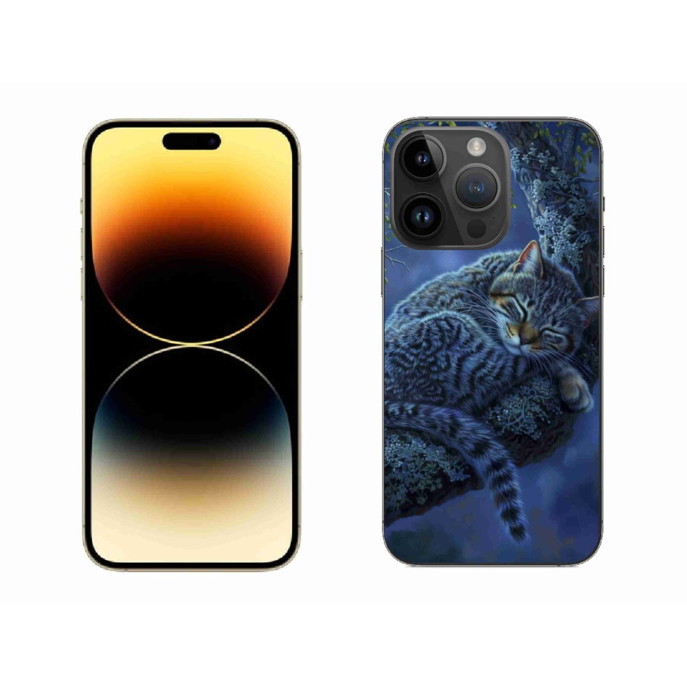 Gelový kryt mmCase na iPhone 14 Pro Max - spící kočka