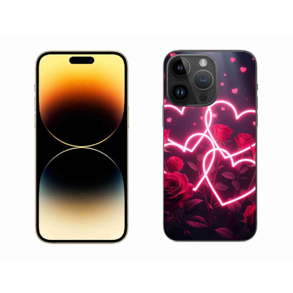 Gelový kryt mmCase na iPhone 14 Pro Max - srdce lásky