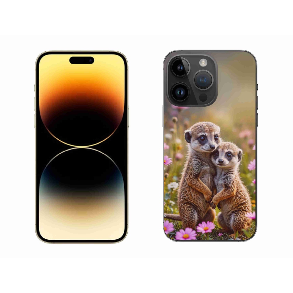 Gelový kryt mmCase na iPhone 14 Pro Max - surikatí duo