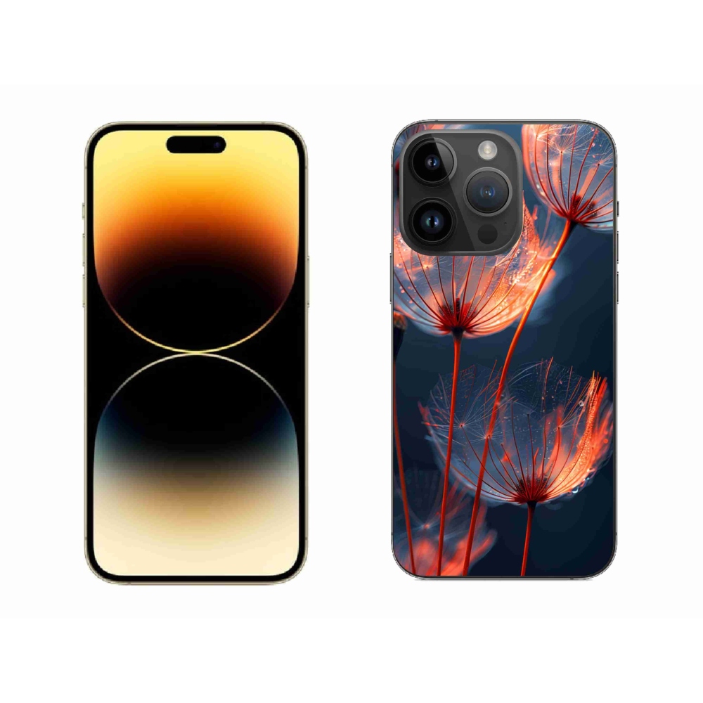 Gelový kryt mmCase na iPhone 14 Pro Max - světélkující chmýří