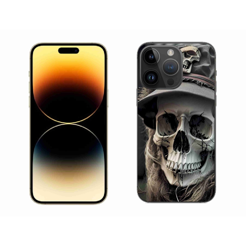 Gelový kryt mmCase na iPhone 14 Pro Max - temná lebka