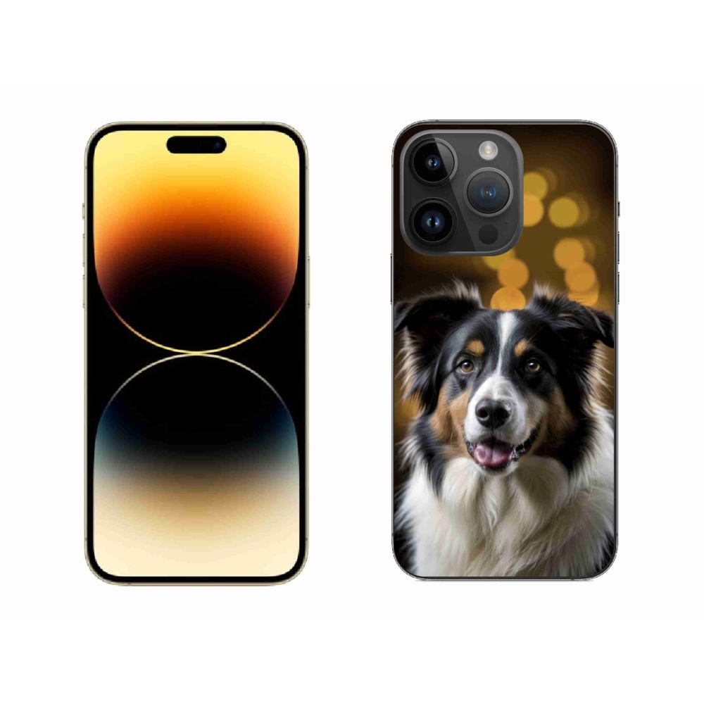 Gelový kryt mmCase na iPhone 14 Pro Max - usměvavý australský ovčák