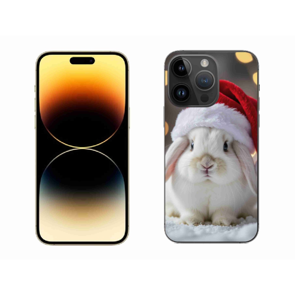 Gelový kryt mmCase na iPhone 14 Pro Max - vánoční králík