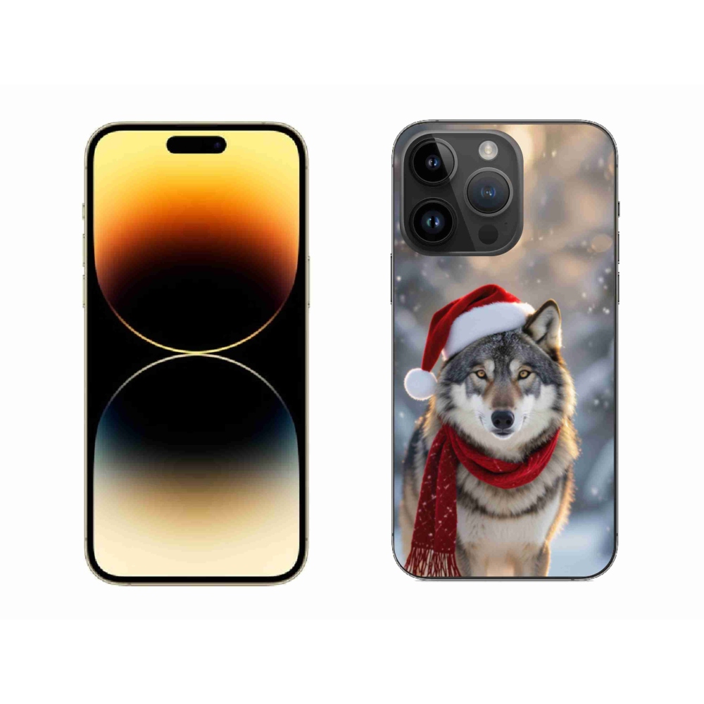 Gelový kryt mmCase na iPhone 14 Pro Max - vánoční vlk