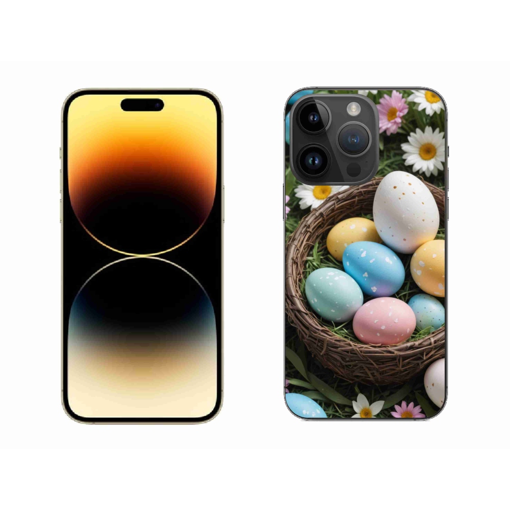 Gelový kryt mmCase na iPhone 14 Pro Max - velikonoční vajíčka 2