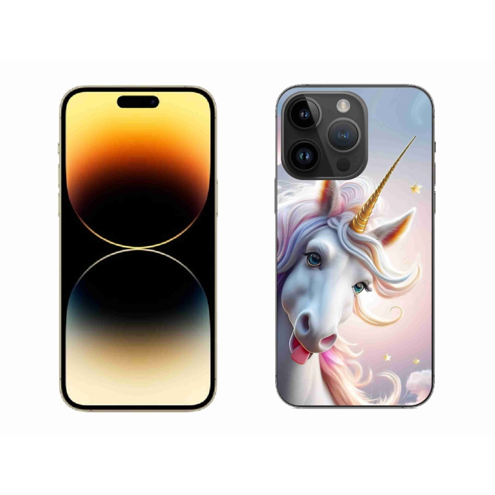 Gelový kryt mmCase na iPhone 14 Pro Max - veselý jednorožec