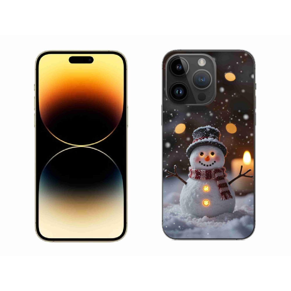 Gelový kryt mmCase na iPhone 14 Pro Max - veselý sněhulák
