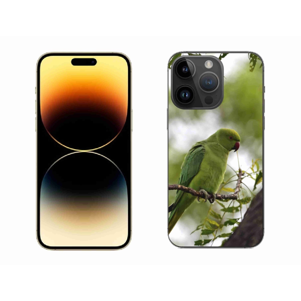Gelový kryt mmCase na iPhone 14 Pro Max - zelený papoušek