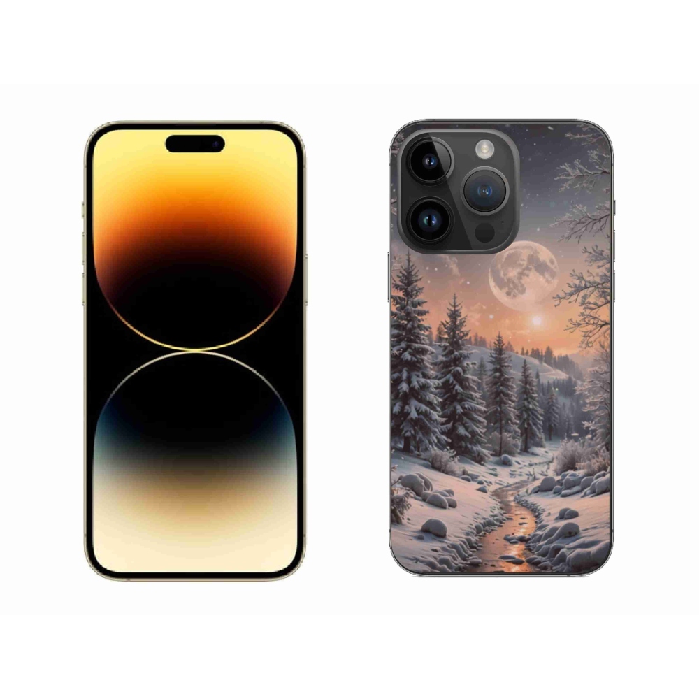Gelový kryt mmCase na iPhone 14 Pro Max - zimní krajina 2