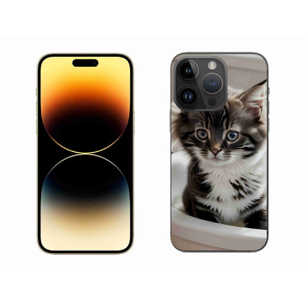 Gelový kryt mmCase na iPhone 14 Pro Max - zvědavé kotě