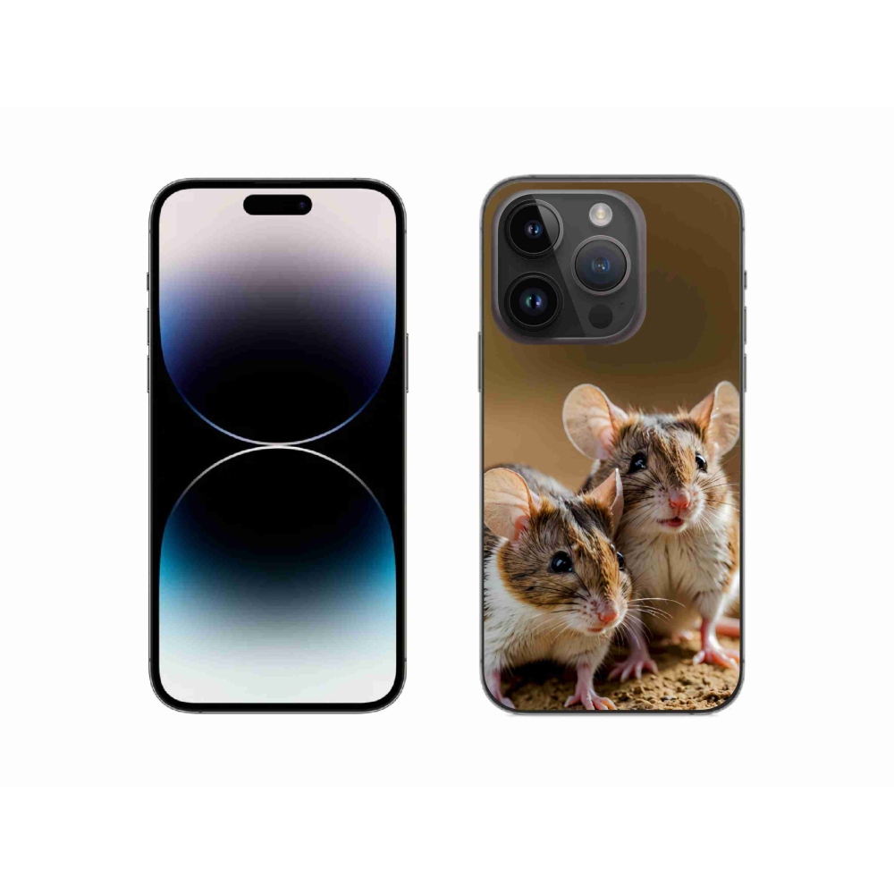 Gelový kryt mmCase na iPhone 14 Pro - myší duo