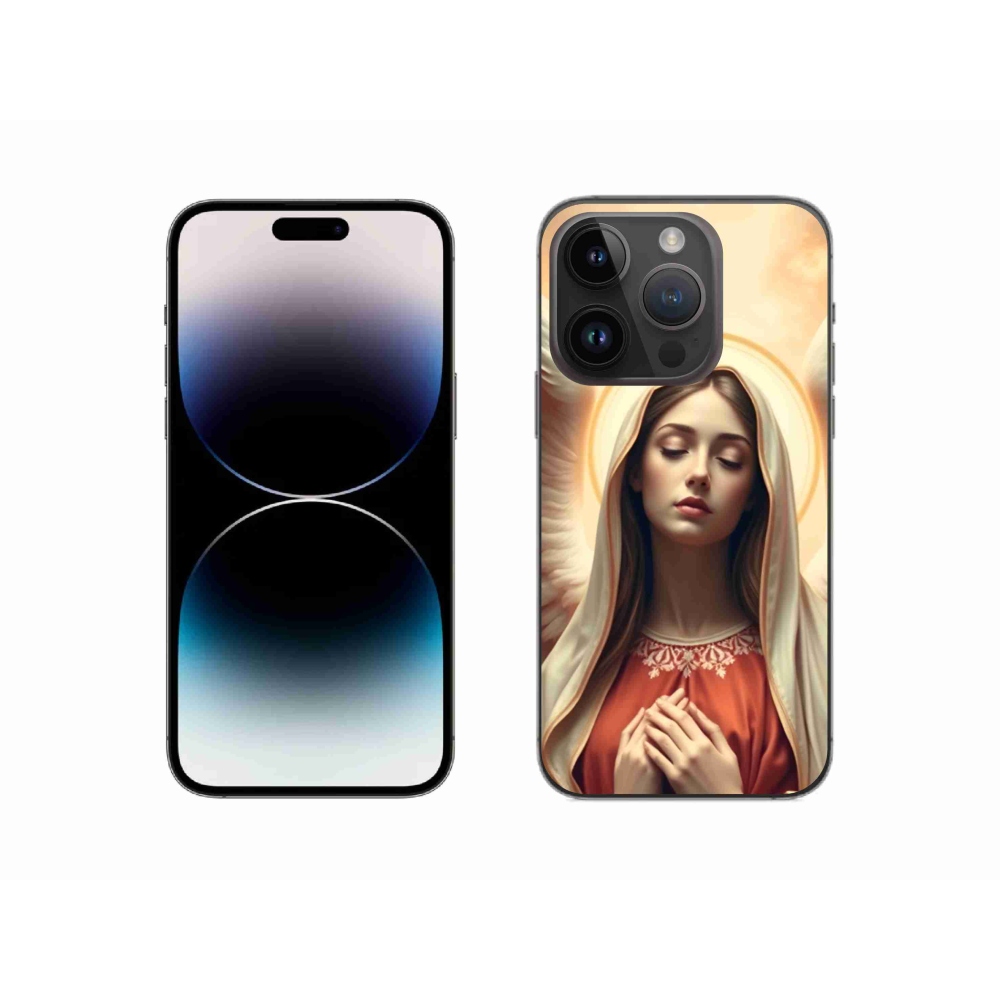Gelový kryt mmCase na iPhone 14 Pro - náboženský motiv