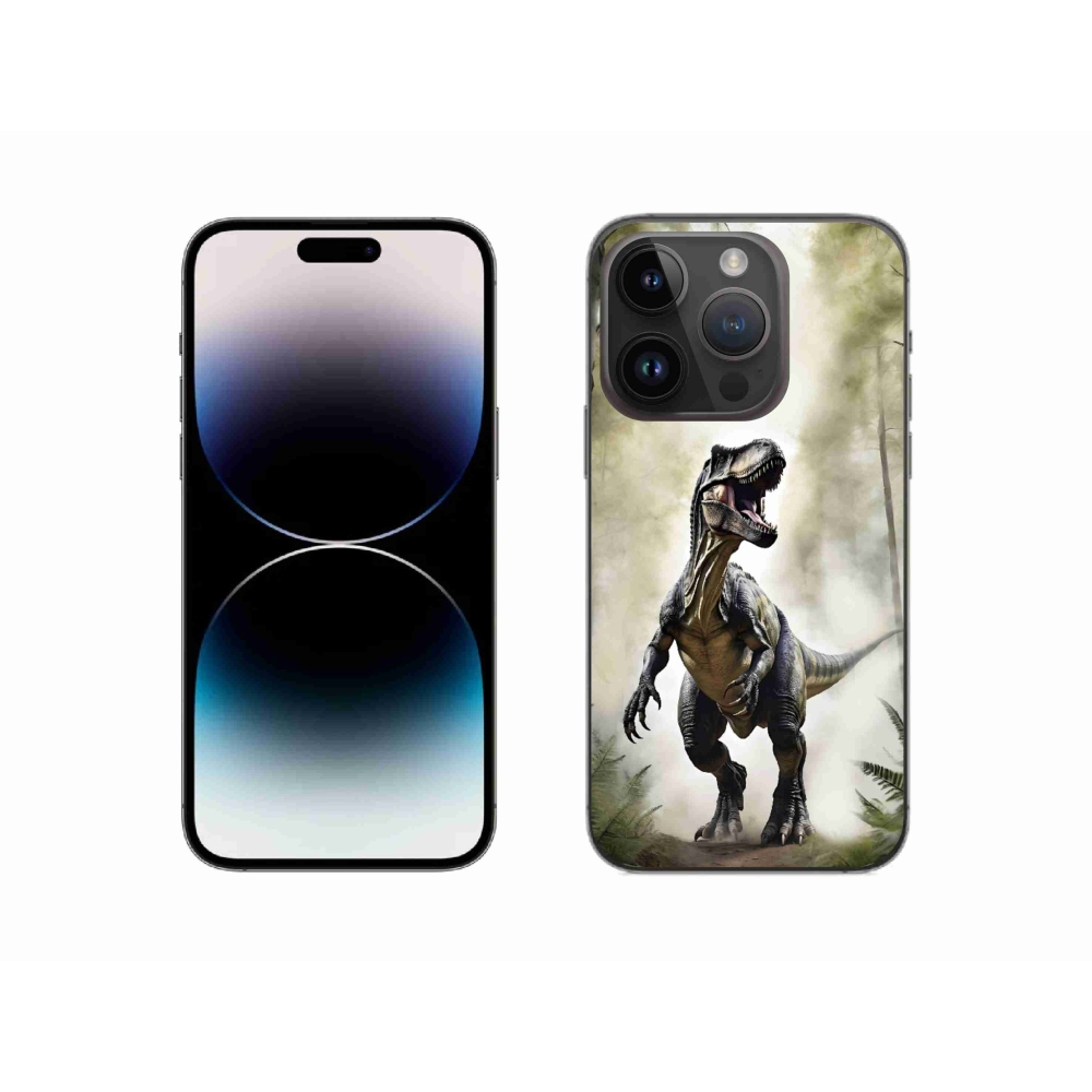 Gelový kryt mmCase na iPhone 14 Pro - naštvaný T-Rex