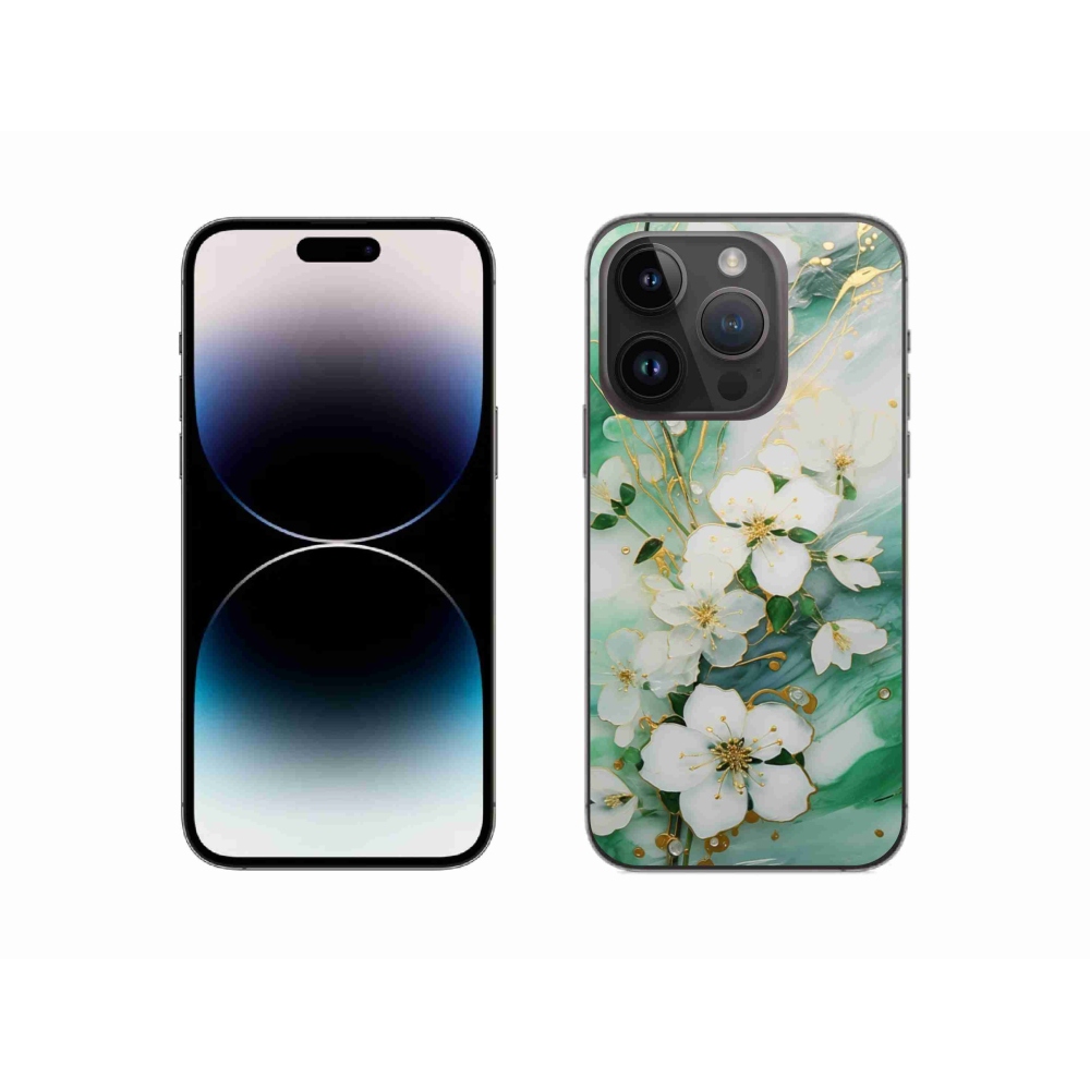 Gelový kryt mmCase na iPhone 14 Pro - něžné květy
