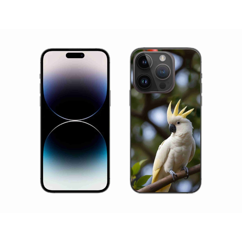 Gelový kryt mmCase na iPhone 14 Pro - papoušek kakadu 3