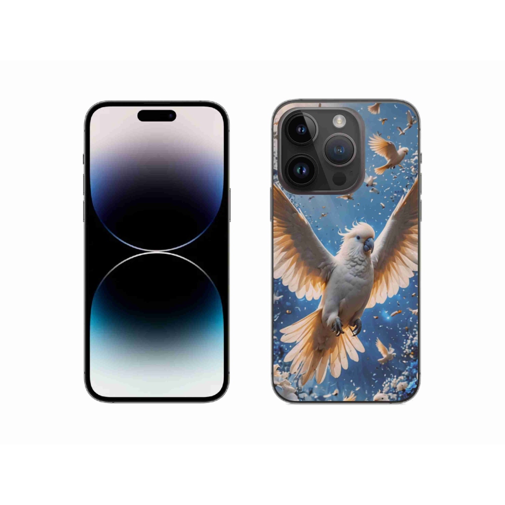 Gelový kryt mmCase na iPhone 14 Pro - papoušek kakadu