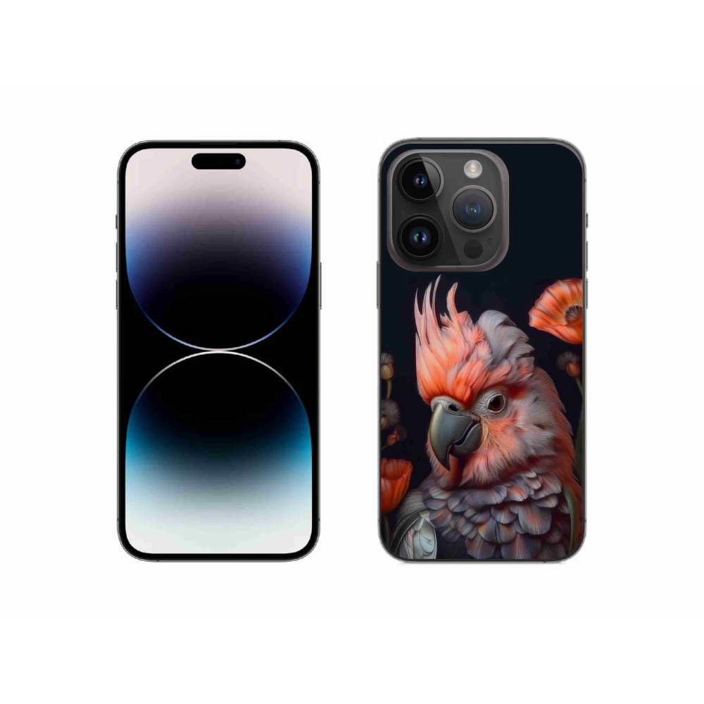 Gelový kryt mmCase na iPhone 14 Pro - papoušek kakadu v barvách