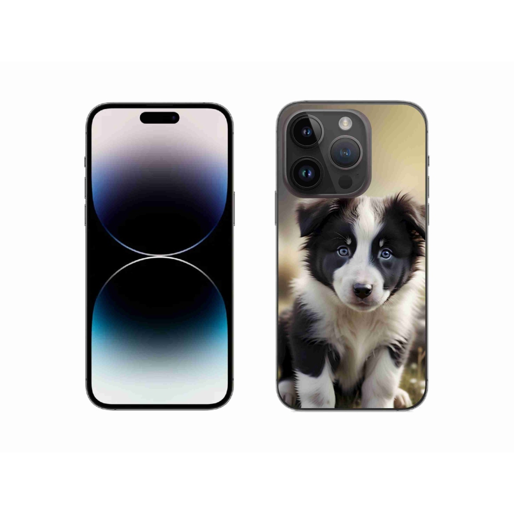 Gelový kryt mmCase na iPhone 14 Pro - roztomilá border kolie