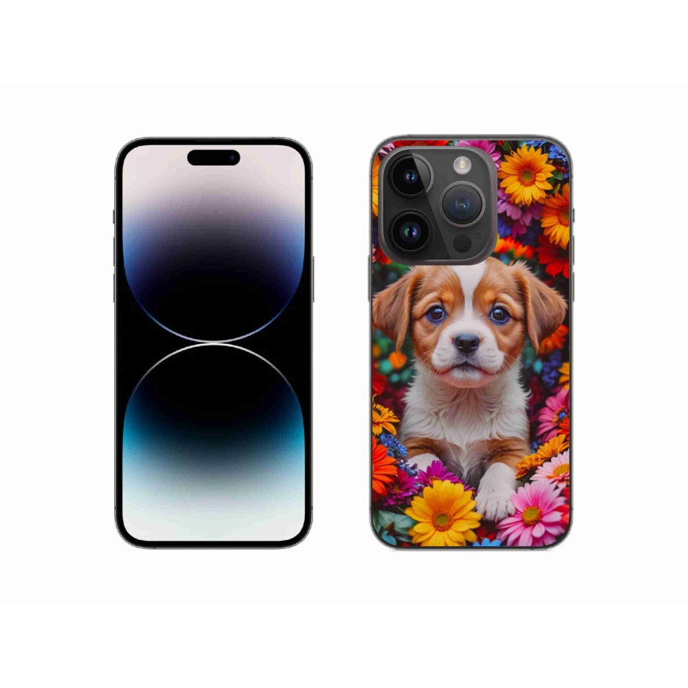Gelový kryt mmCase na iPhone 14 Pro - roztomilé štěně