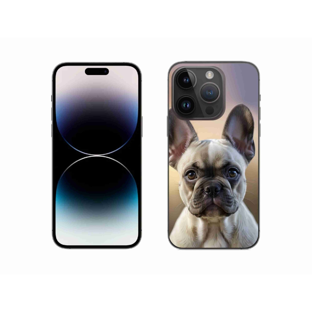 Gelový kryt mmCase na iPhone 14 Pro - roztomilý francouzský buldoček