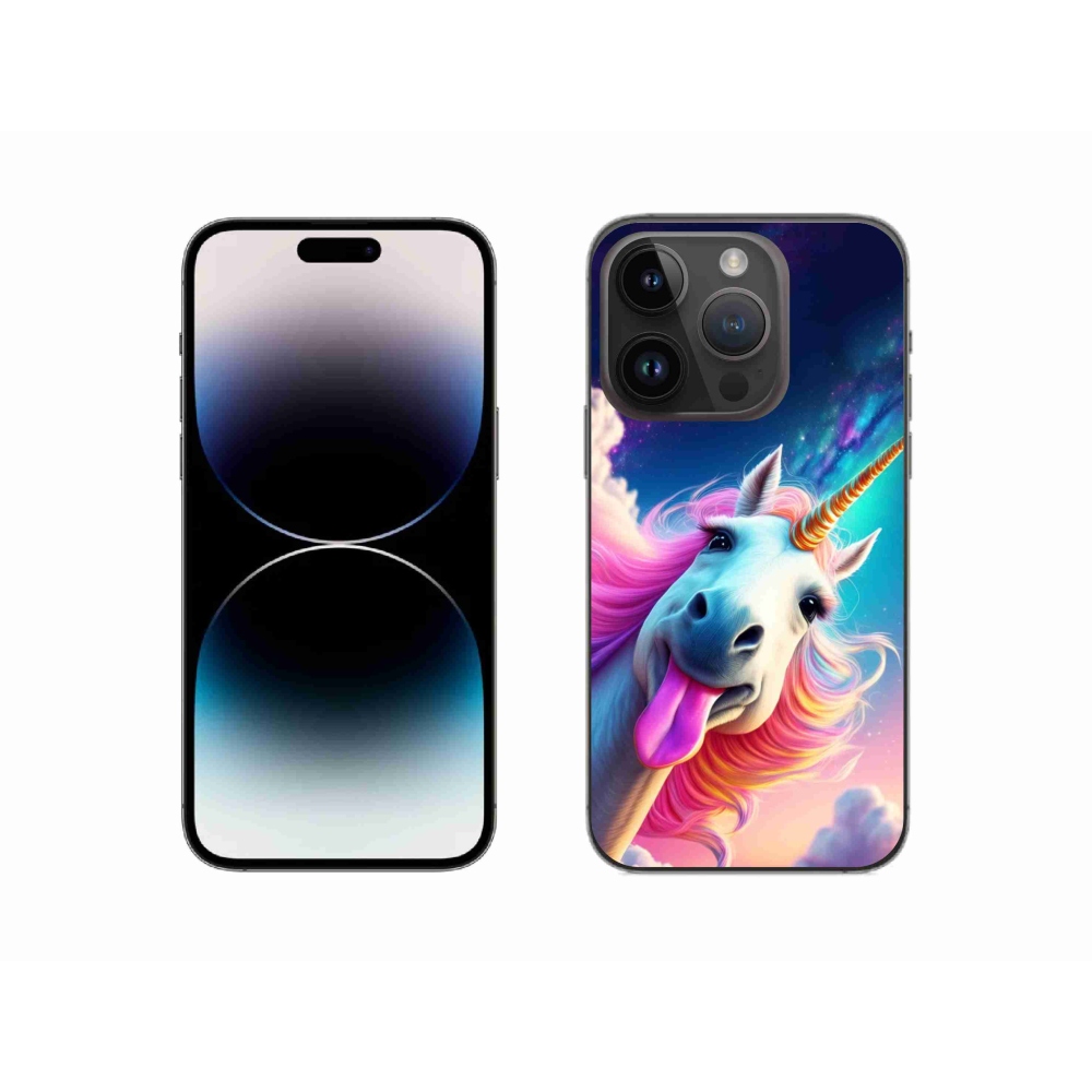 Gelový kryt mmCase na iPhone 14 Pro - šílený jednorožec