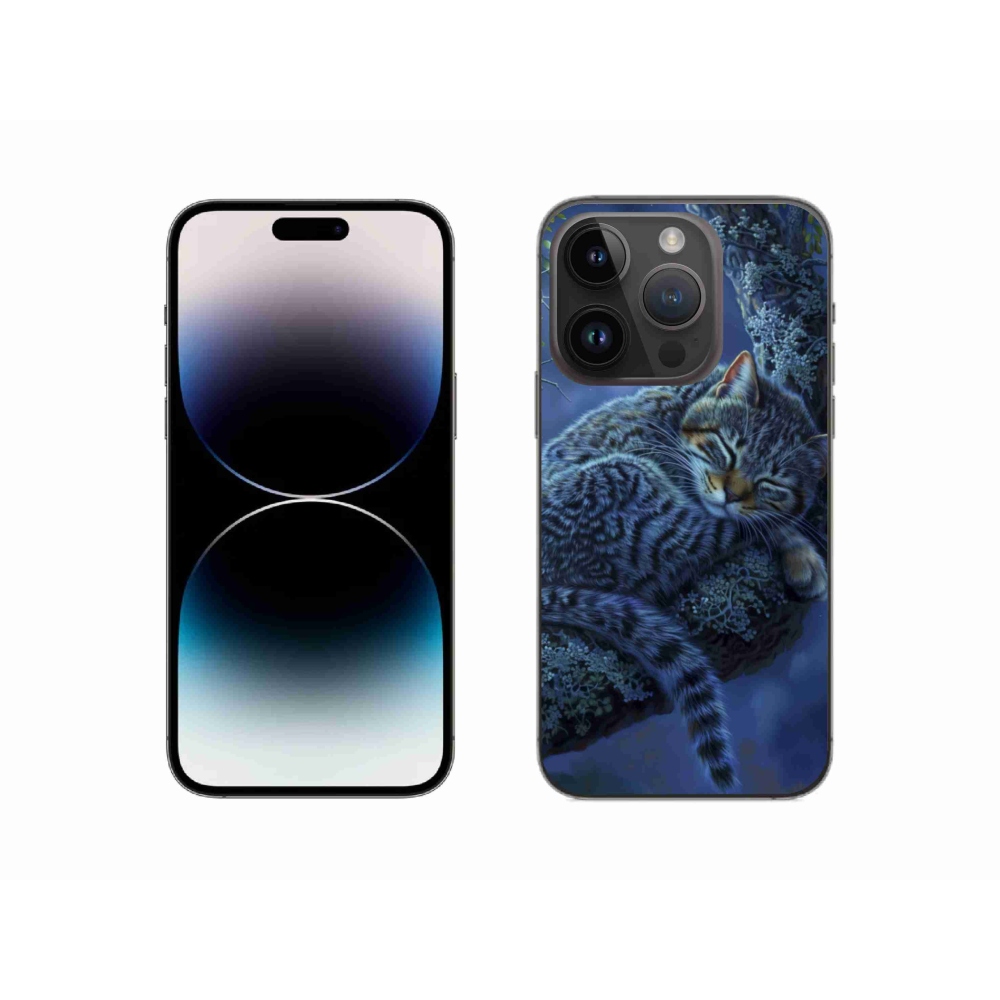 Gelový kryt mmCase na iPhone 14 Pro - spící kočka