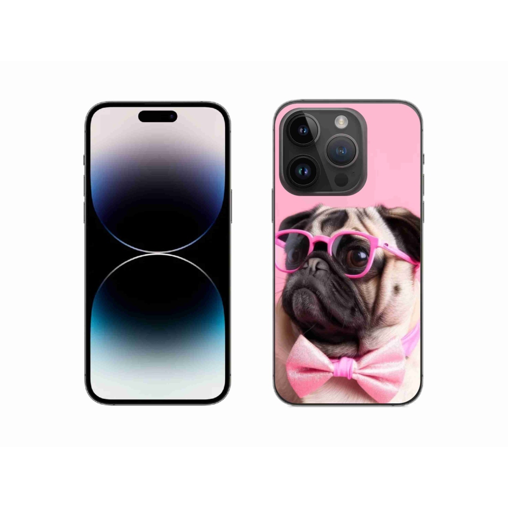Gelový kryt mmCase na iPhone 14 Pro - stylový mops