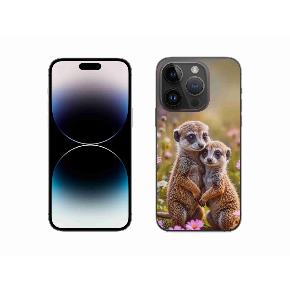 Gelový kryt mmCase na iPhone 14 Pro - surikatí duo