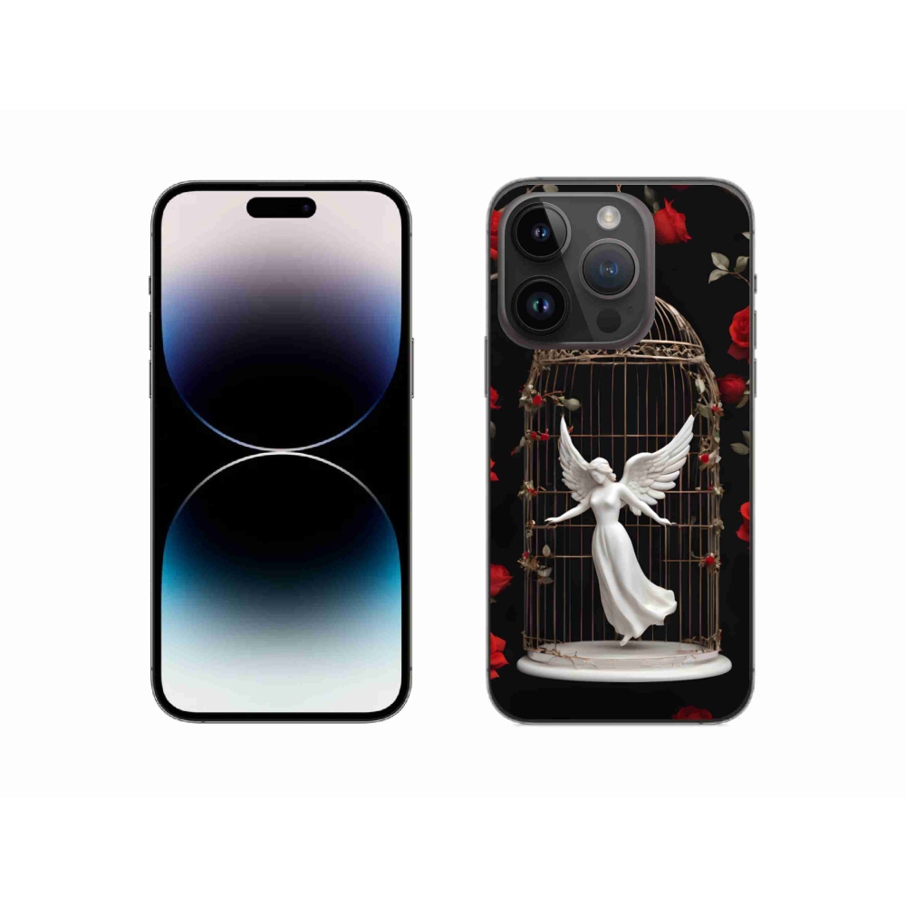 Gelový kryt mmCase na iPhone 14 Pro - uvězněný anděl