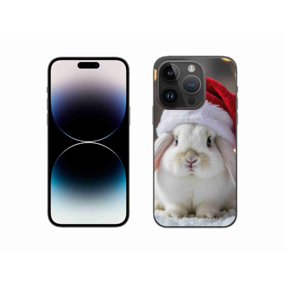 Gelový kryt mmCase na iPhone 14 Pro - vánoční králík
