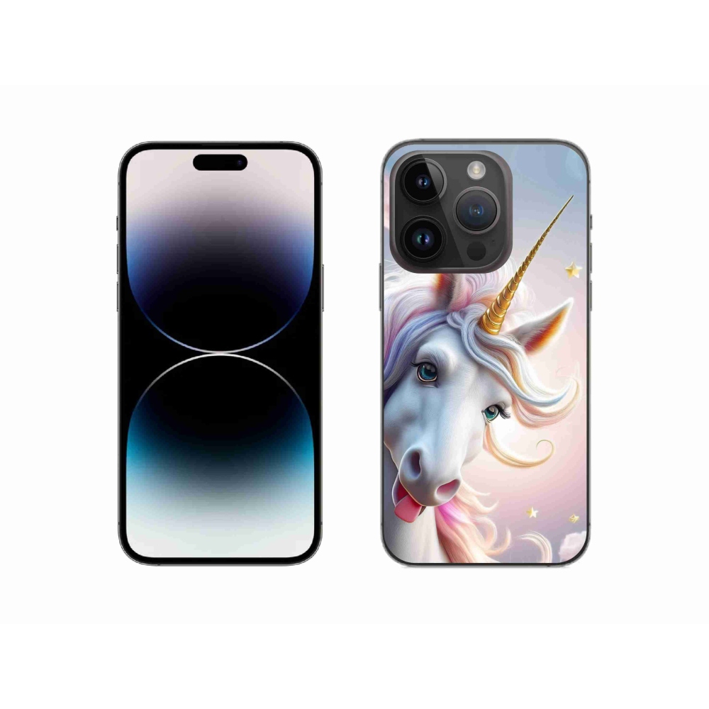 Gelový kryt mmCase na iPhone 14 Pro - veselý jednorožec