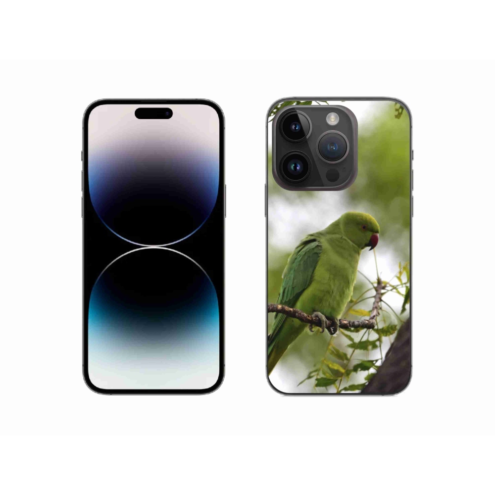 Gelový kryt mmCase na iPhone 14 Pro - zelený papoušek