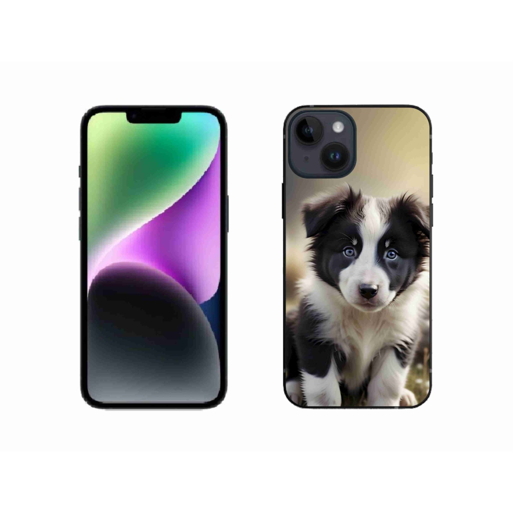Gelový kryt mmCase na iPhone 14 - roztomilá border kolie