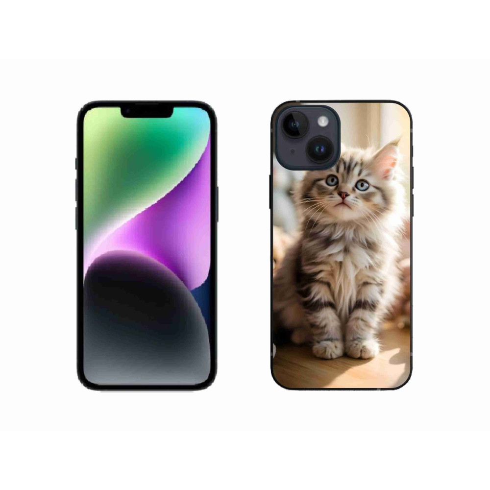 Gelový kryt mmCase na iPhone 14 - roztomilé kotě 10