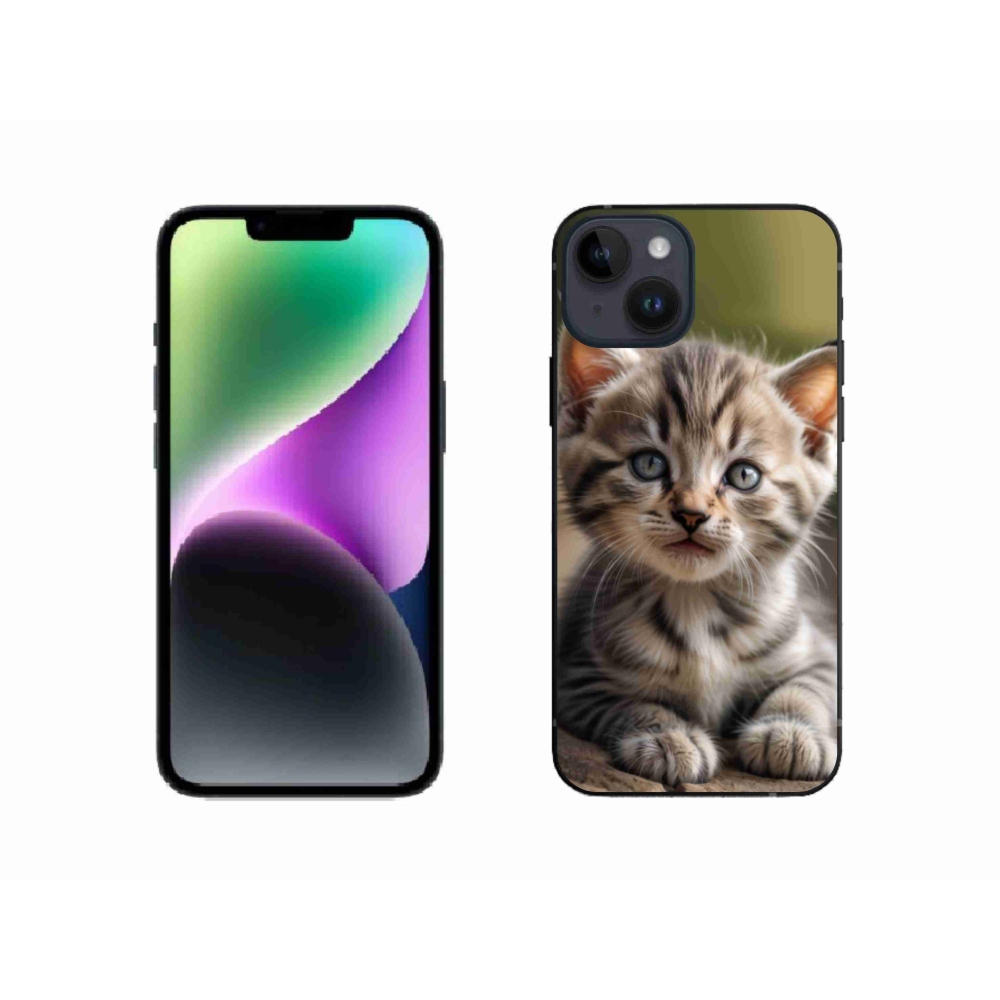 Gelový kryt mmCase na iPhone 14 - roztomilé kotě 9