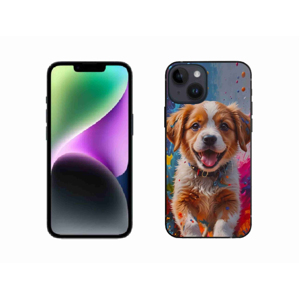 Gelový kryt mmCase na iPhone 14 - roztomilé štěně 3