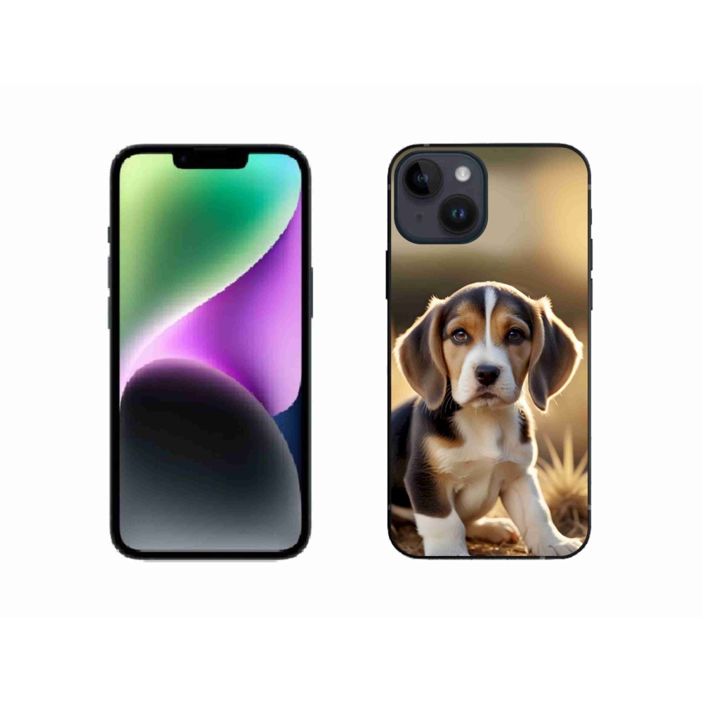 Gelový kryt mmCase na iPhone 14 - roztomilý bígl