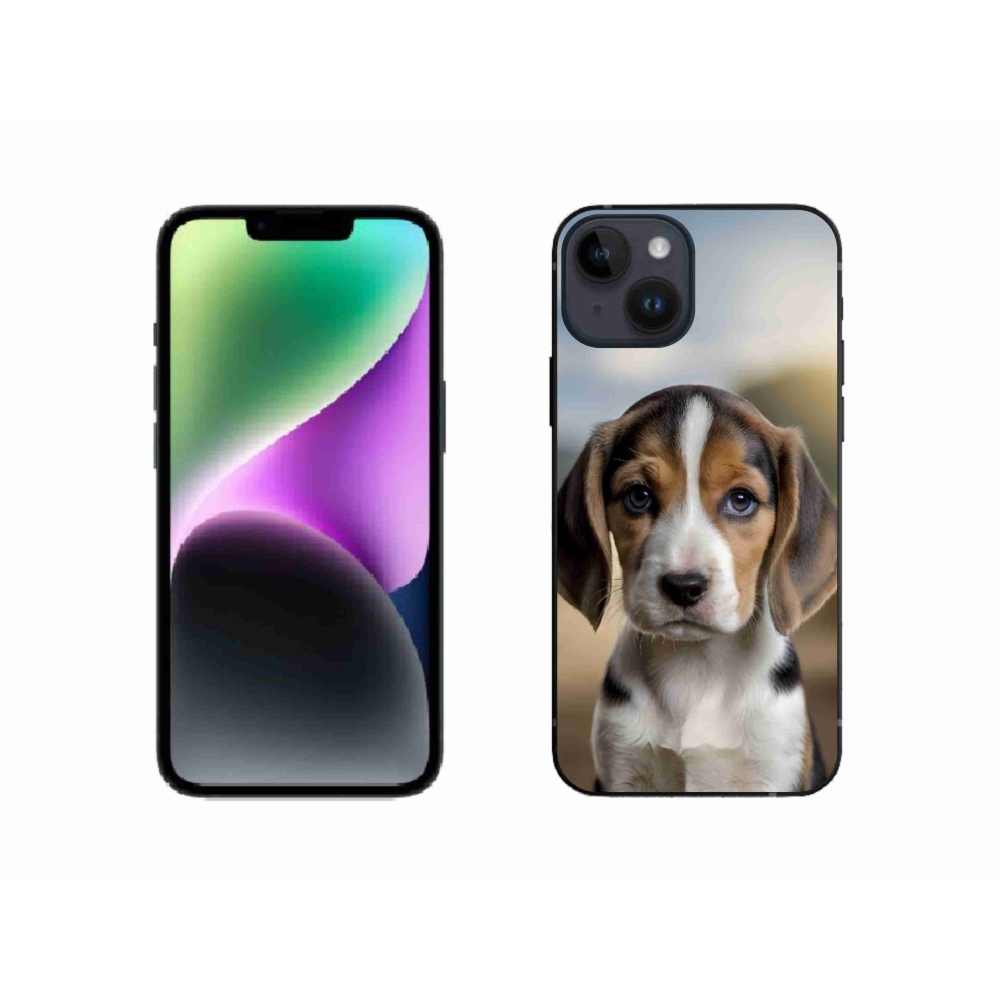 Gelový kryt mmCase na iPhone 14 - roztomilý bígl