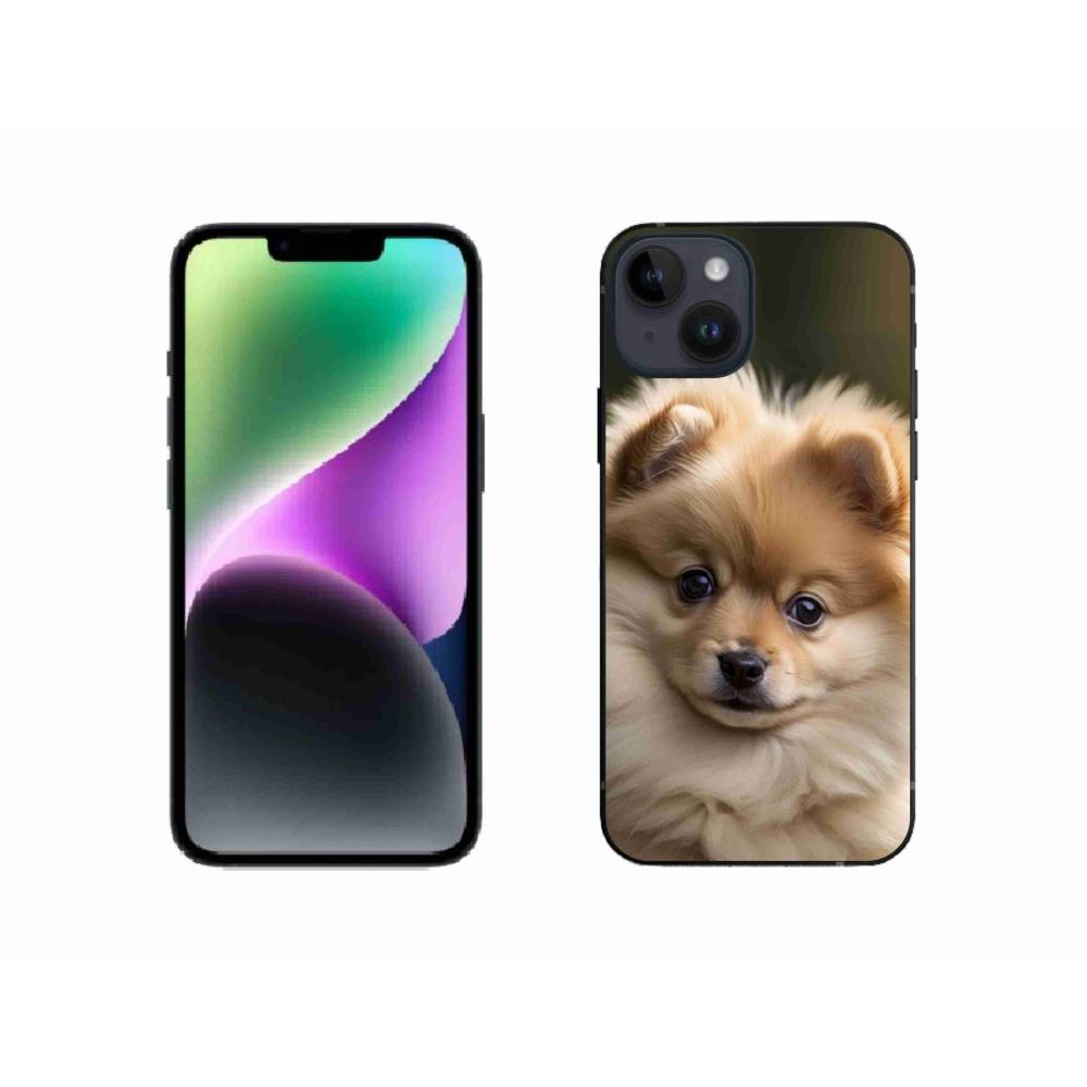 Gelový kryt mmCase na iPhone 14 - roztomilý pomeranian 2
