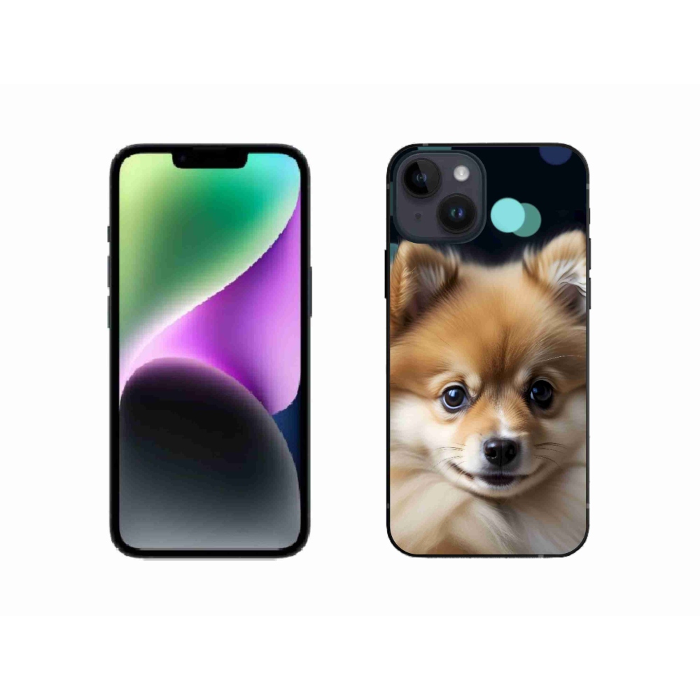 Gelový kryt mmCase na iPhone 14 - roztomilý pomeranian