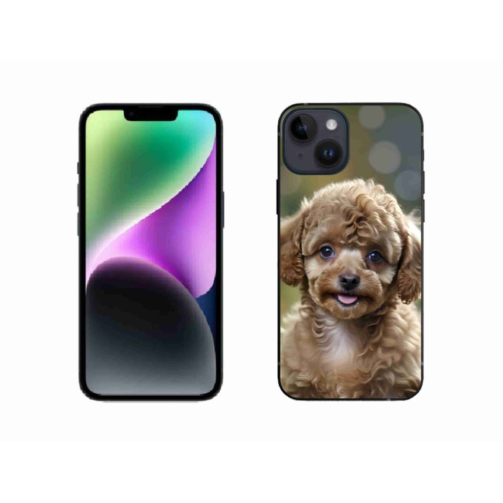 Gelový kryt mmCase na iPhone 14 - roztomilý pudl
