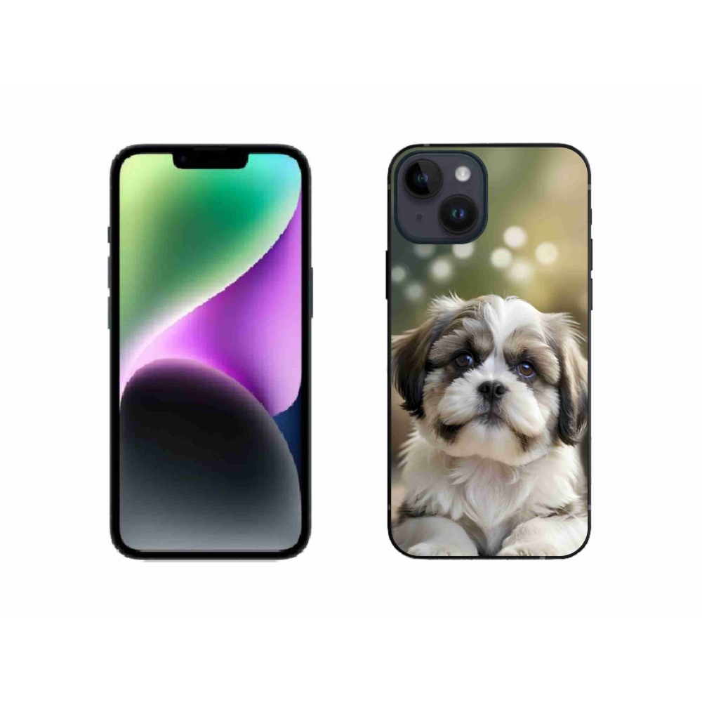 Gelový kryt mmCase na iPhone 14 - roztomilý shih-tzu