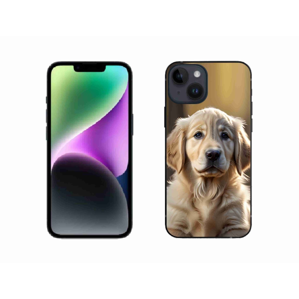 Gelový kryt mmCase na iPhone 14 - roztomilý zlatý retrívr