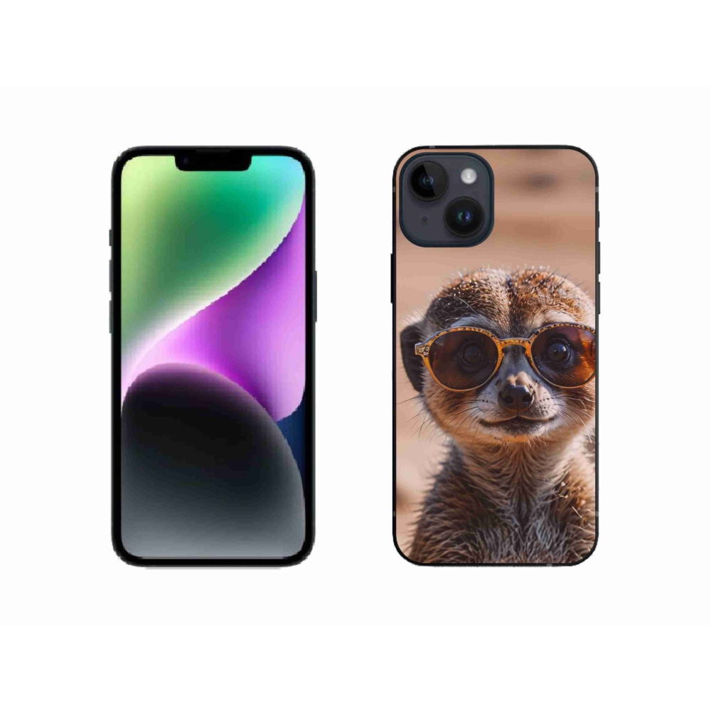 Gelový kryt mmCase na iPhone 14 - stylová surikata