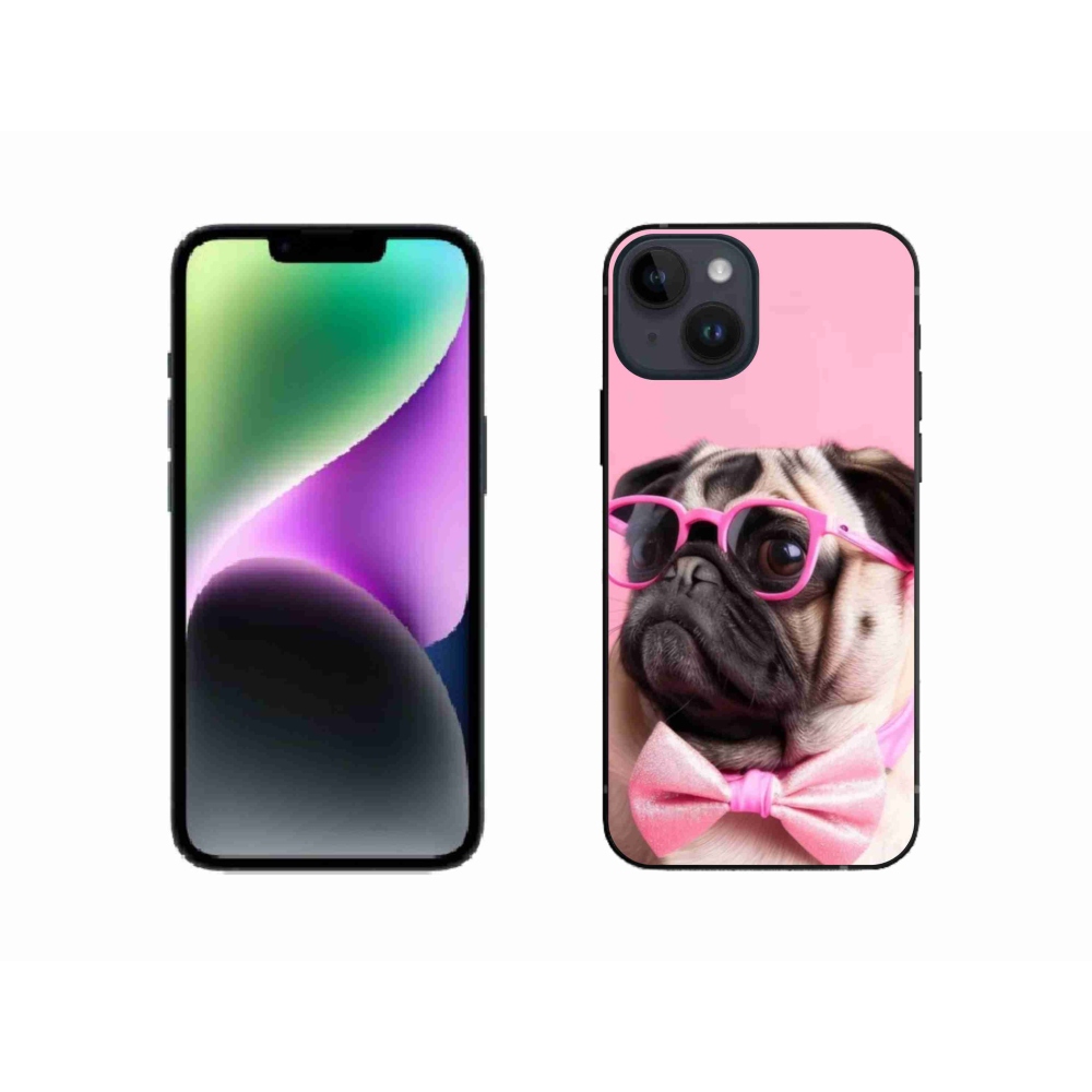 Gelový kryt mmCase na iPhone 14 - stylový mops
