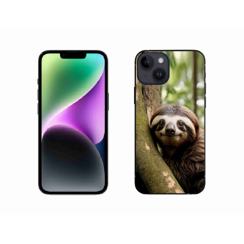 Gelový kryt mmCase na iPhone 14 - usměvavý lenochod