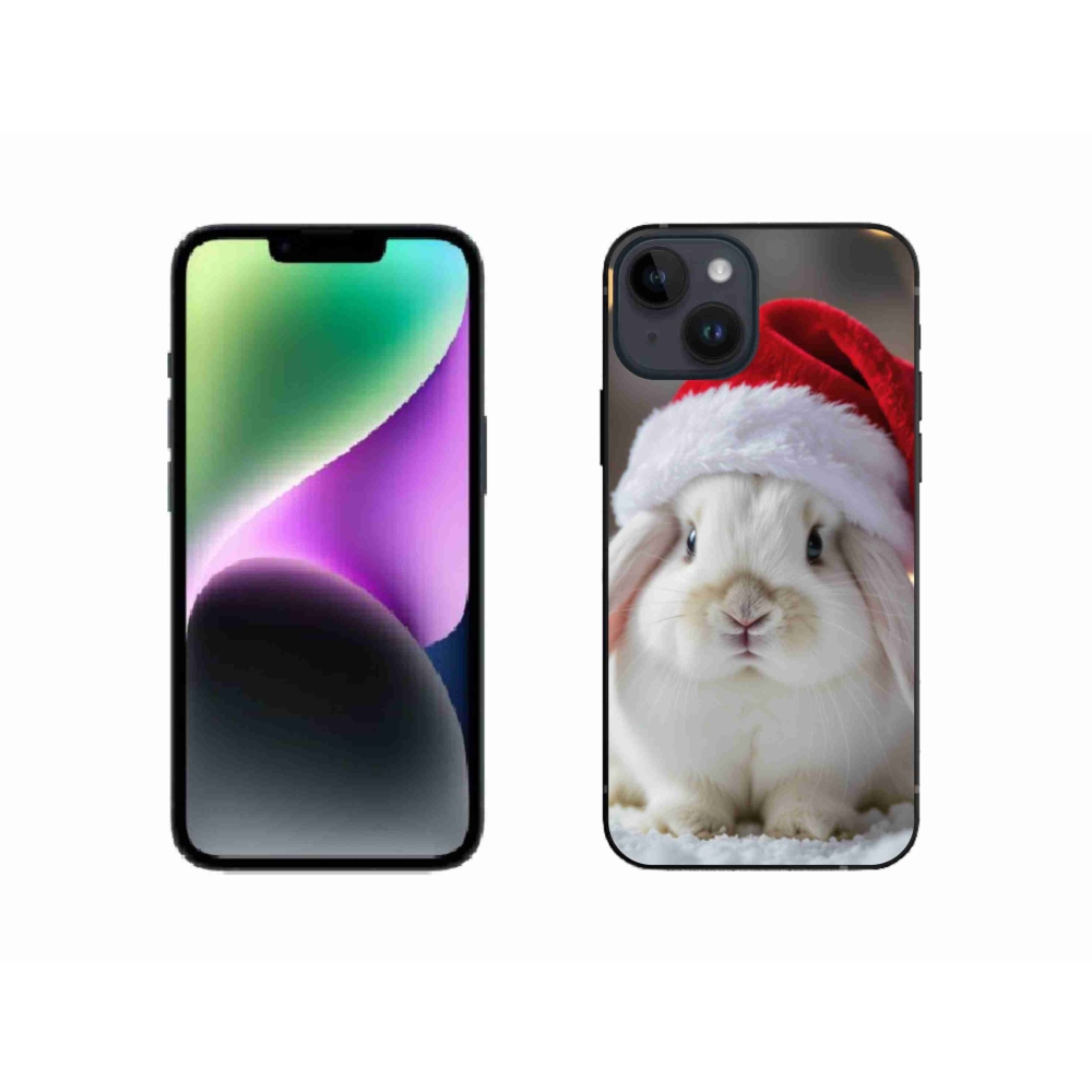Gelový kryt mmCase na iPhone 14 - vánoční králík